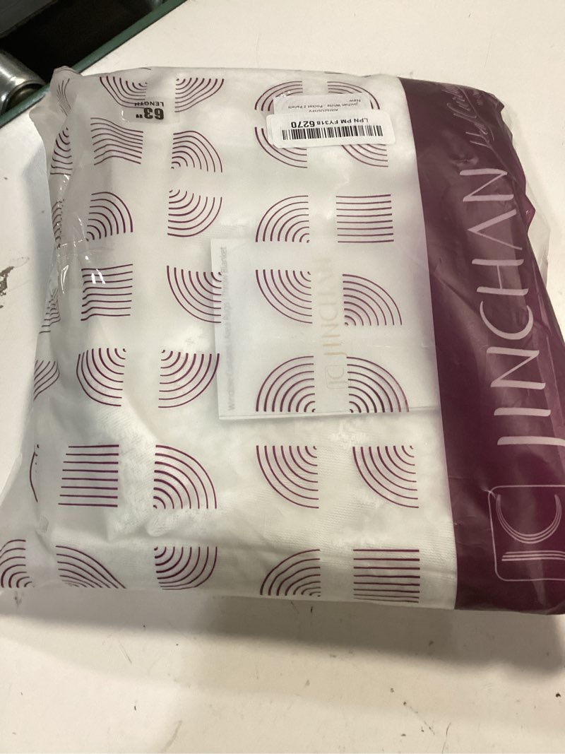 Condition photo showing Good Condition for jinchan white sheer curtains for living room bedroom coastal nursery curtains 63 inch long beach house voile transparent seashell seahorse printed window treatments set rod pocket 2 panels 55"w x 63"l (pack of 2) sea | white