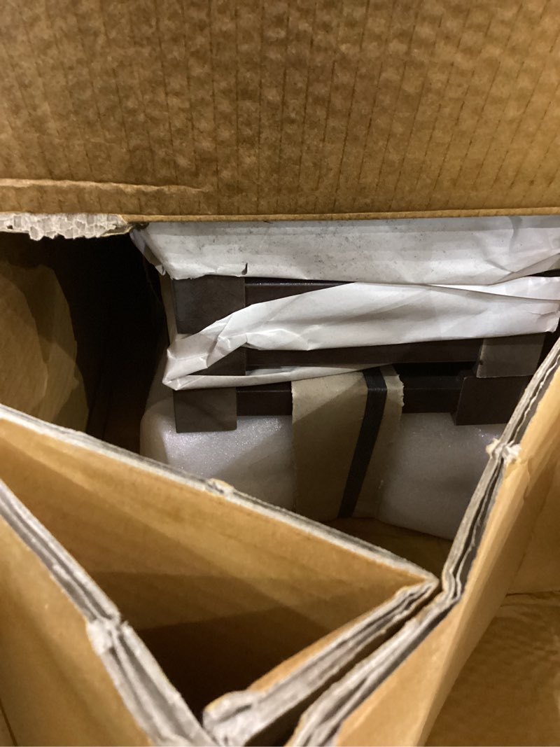 Condition photo showing Good Condition for Amazon Basics Solid Wood Saddle-Seat Kitchen Counter Barstool with Footrest, Easy Assembly - 29-Inch Height - Walnut - Set of 2 Walnut 29"