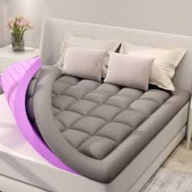 BDEUS Dual Layer 5 Inch Memory Foam Mattress Topper Full Size, 2 Inch Gel Memory Foam Plus 3 Inch 14