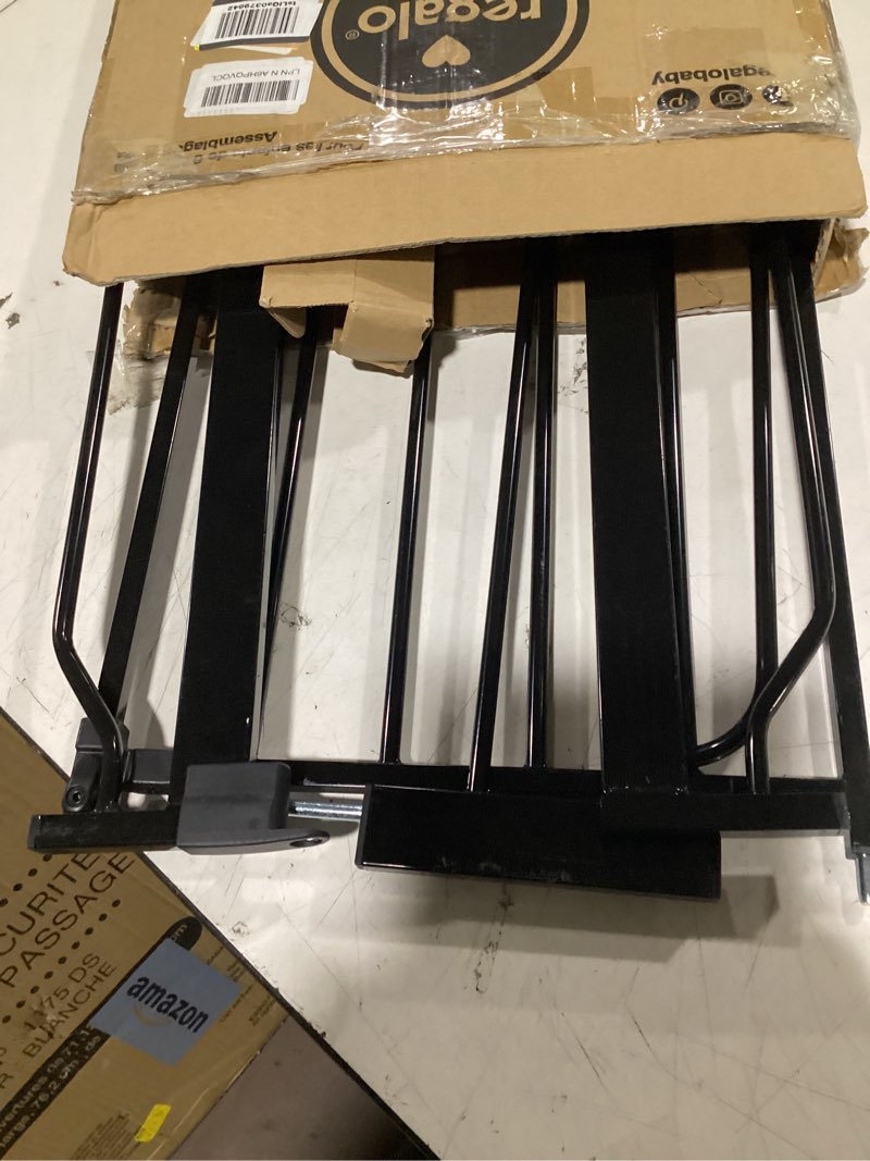 Condition photo showing Good Condition for regalo safety 29"-38.5" easy step baby gate, bottom of stairs & doorways | pressure mounted with door, for babies, toddlers & pets, black, tested & trusted for 30 years black 29-38.5"w x 30"h
