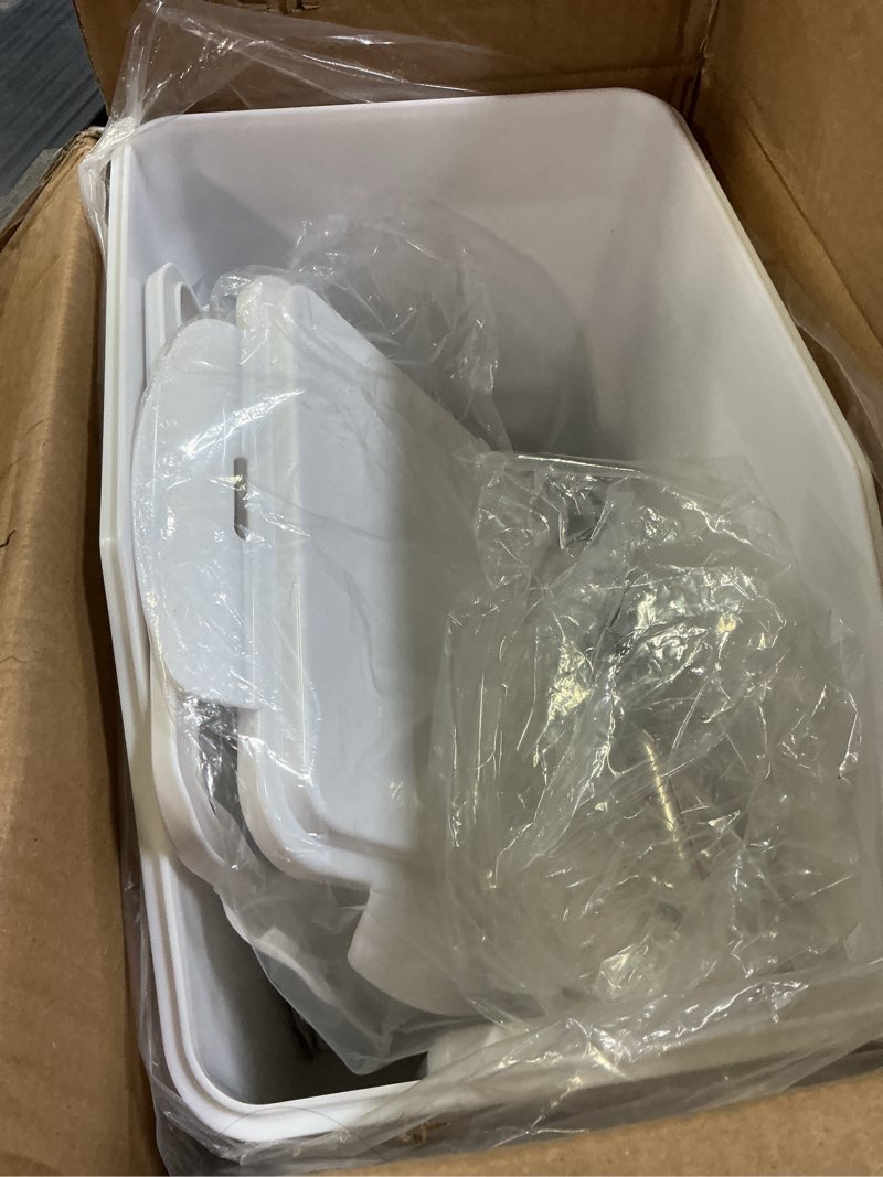 Condition photo showing Good Condition for vevor ingredient storage bin, 2 x 15l dispenser bin with 2 measuring cups, attachable casters and airtight lid, 2 pcs/set dog pet food storage container, pp material kitchen rice cereal flour bin 3.5 gallon*2