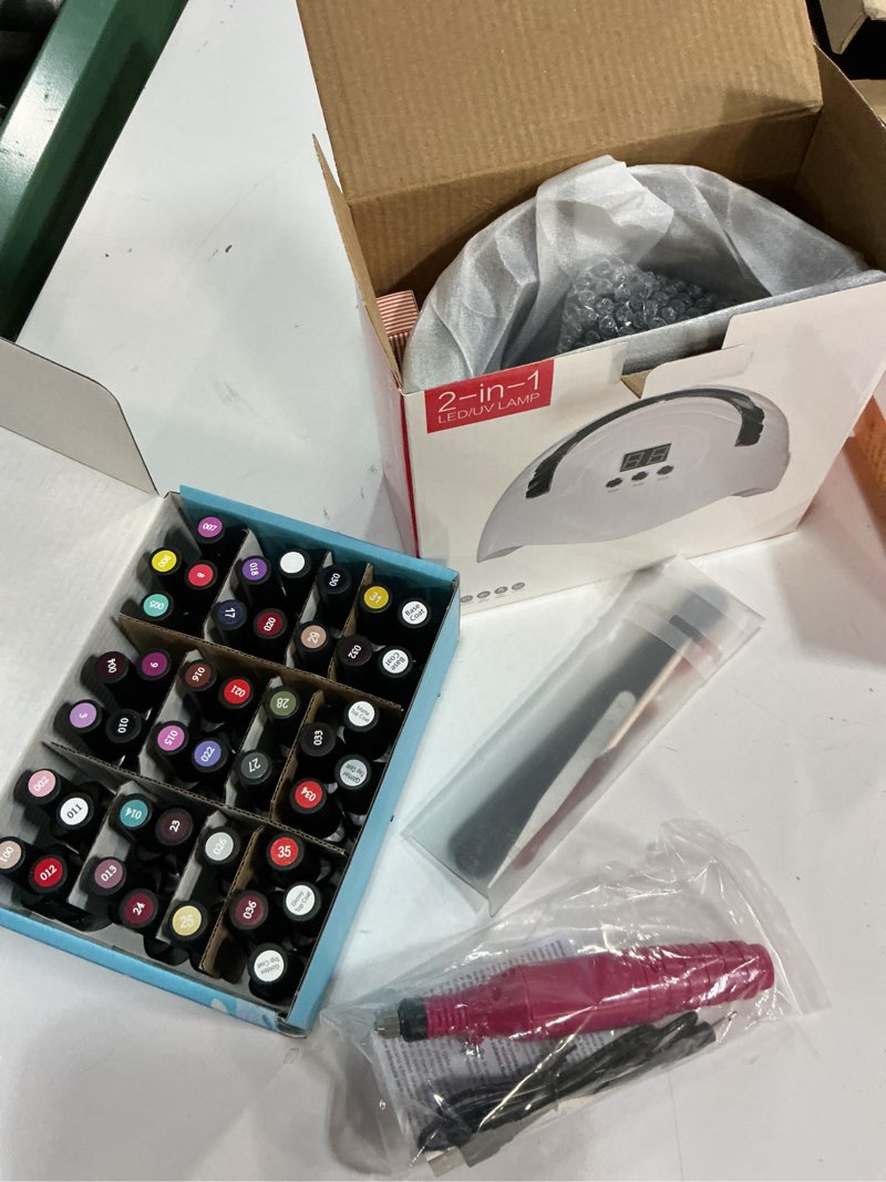 Condition photo showing Good Condition for nail polish kit with u v lamp and drill starter kit 36 colors gel nail polish nail art gel manicure kit