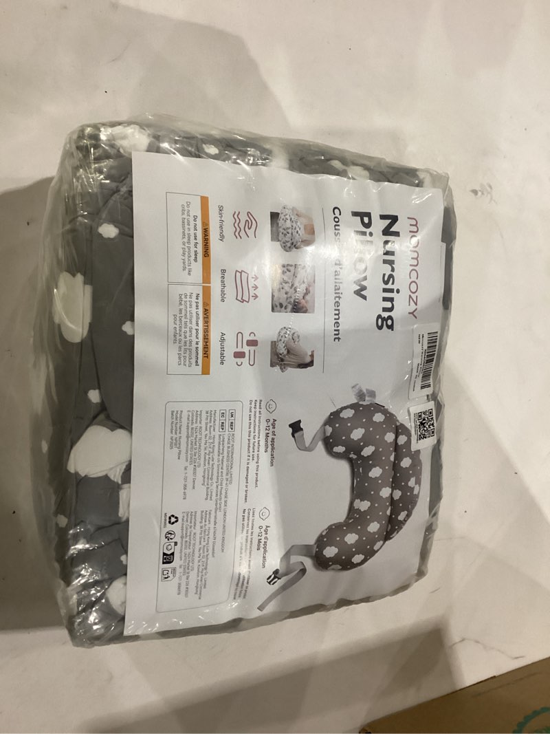 Condition photo showing New/Like New for Momcozy Original Nursing Pillow for Breastfeeding-Pioneering Safety Fence- Wider Feeding Pillows for More Support for Mom & Baby- Easier Nursing & Hand Free- Fit for All, Removable Cotton Cover Grey