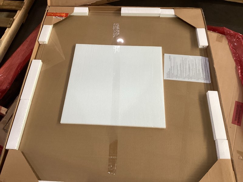 Condition photo showing Good Condition for *similar to stock* lorell tempered glass chairmat, 44\" width x 50\" depth x 0.25\" thickness, clear, 1 each