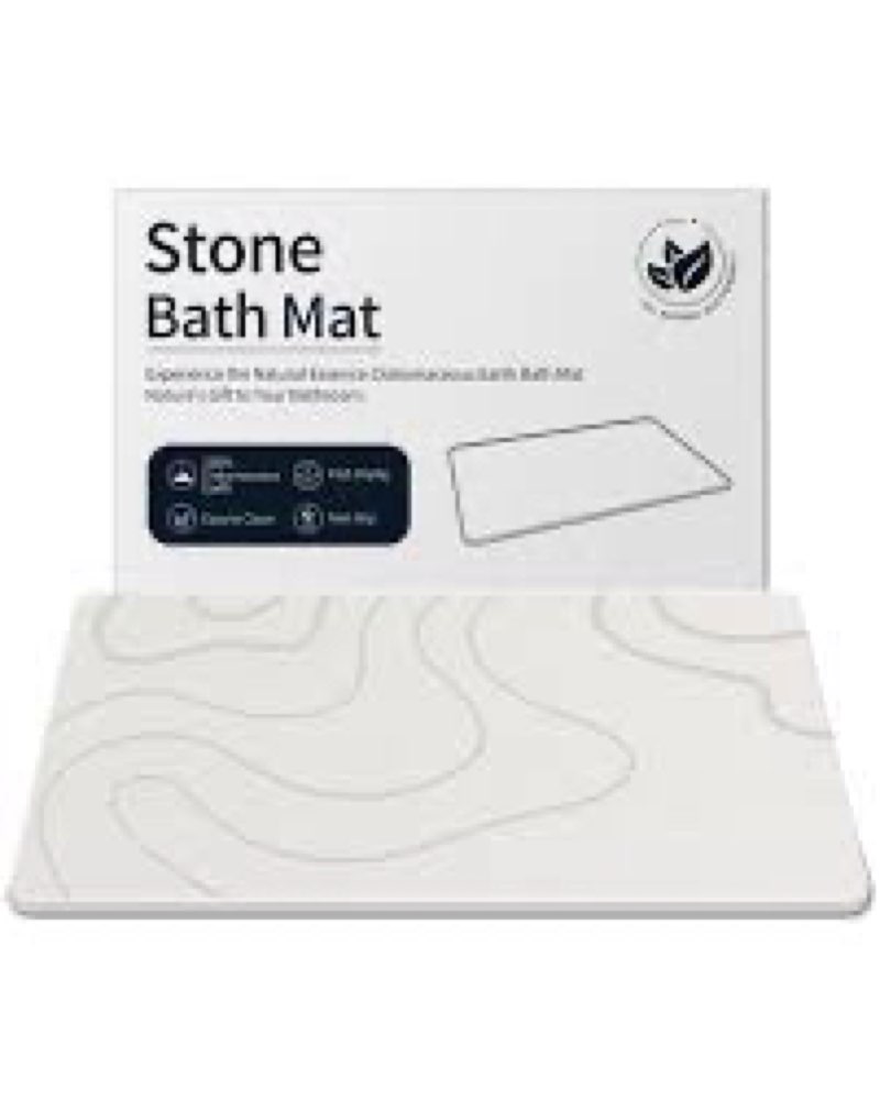 ZIKIBL Stone Bath Mat Diatomaceous Earth Shower Mat Non-Slip Super Absorbent Diatomite Stone Mats fo