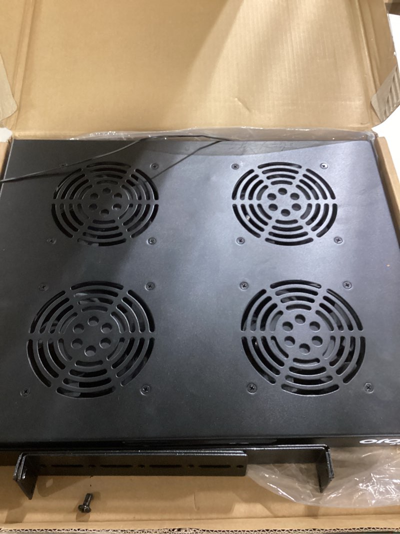 Condition photo showing As Is for Rack Mount Fan - 4 Fans - 1U 19" Rackmount with Adjustable Temperature Control and Digital Display - Tupavco TP1701