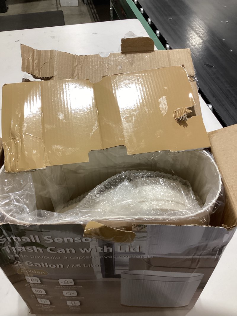 Condition photo showing Good Condition for SYNCVIBE Bathroom Trash Can with Lid Automatic 2 Gallon Sensor Trash Bin, 7.5 Liter Smart Rubbish Bin, Motion Sensor Waterproof Bathroom Decor, Plastic Narrow Garbage Can for Bedroom, Office, Beige