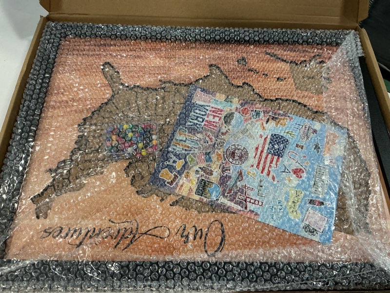 Condition photo showing New/Like New for flinelife cork board usa travel map with pins, large size,16x12, map of united states, perfect for couples and families gift our adventures large