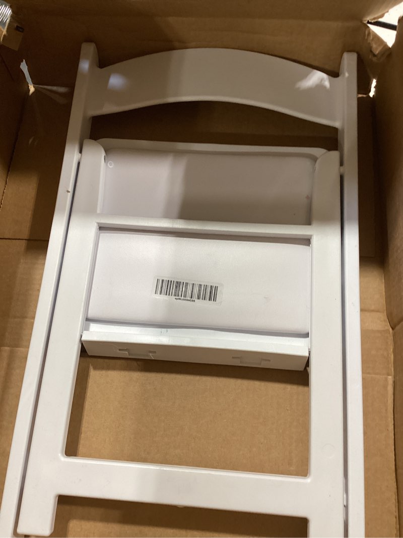 Condition photo showing Good Condition for flash furniture hercules kids white resin folding chair with white vinyl padded seat white set of 1