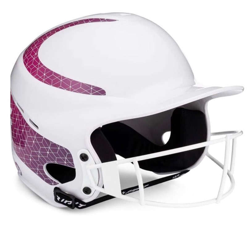 rip-it | vision classic softball batting helmet 2.0 | pinstripe | lightweight women's sport equipment medium-large pink ombre