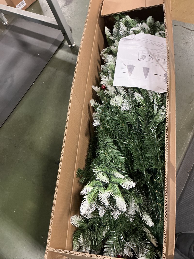 Condition photo showing Good Condition for 7 Ft Prelit Artificial Christmas Tree with 300 Color Changing LED Lights, 8 Modes Snow Flocked Thick