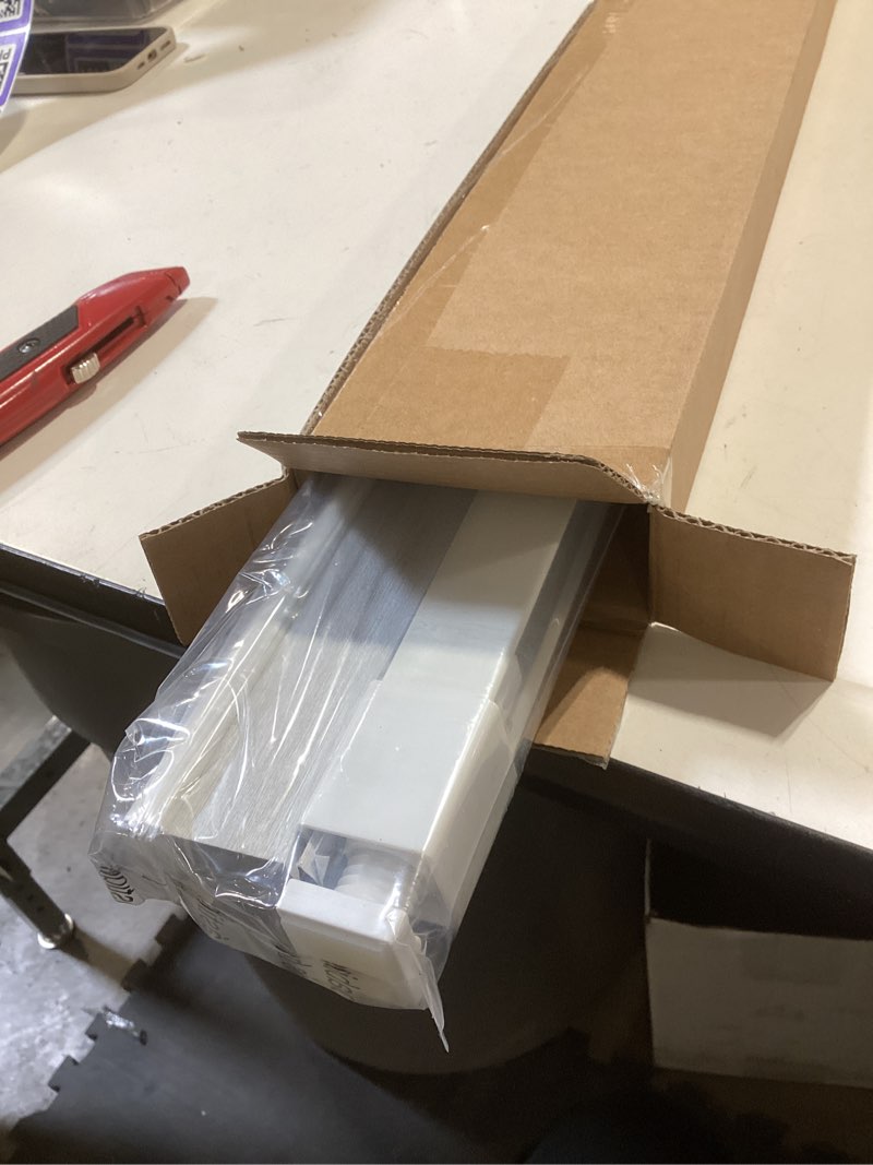 Condition photo showing Good Condition for lazblinds cordless cellular shades, no tools no drill blackout honeycomb shades pleated blinds for windows, 29'' w x 48'' h, silver white blackout-silver white 29'' w x 48'' h