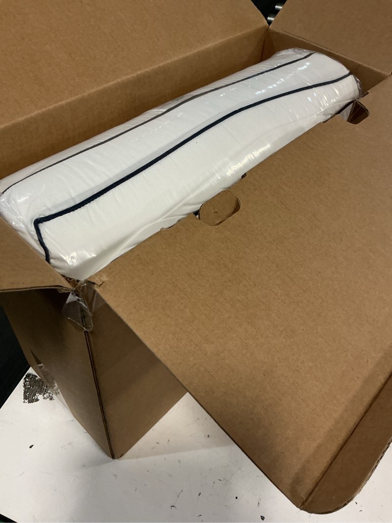 Condition photo showing New/Like New for Serta Hotel Collection Bed Pillows Queen/Standard Size Set of 2, 400 Thread Count 100% Cotton Cover, Medium Firm, Support Gusseted Down Alternative Pillow for Back, Stomach or Side Sleepers, 18" x 26"