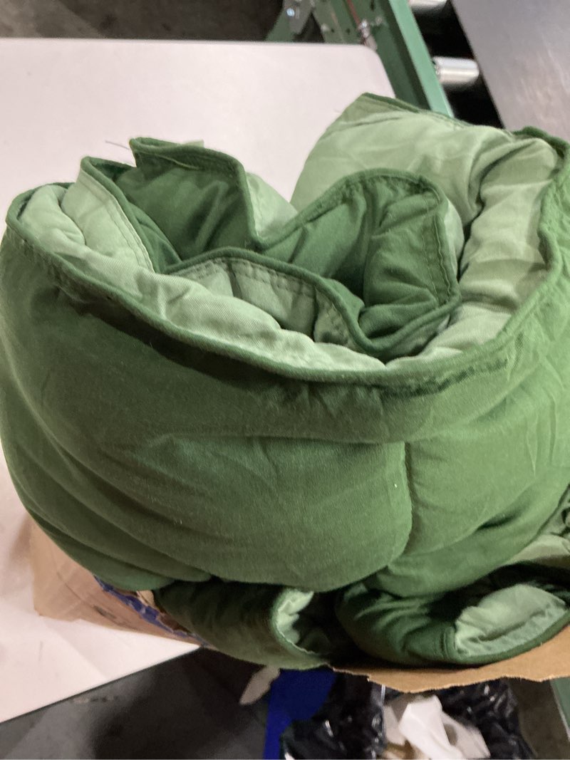 Condition photo showing Good Condition for HIG 3pc Prewashed All Season Down Alternative Comforter Duvet Insert -Quilted Comforter with Corner Tabs -Box Stitched -250GSM Fiberfill Farmhouse Style Bedding(Salomon,King,Green)