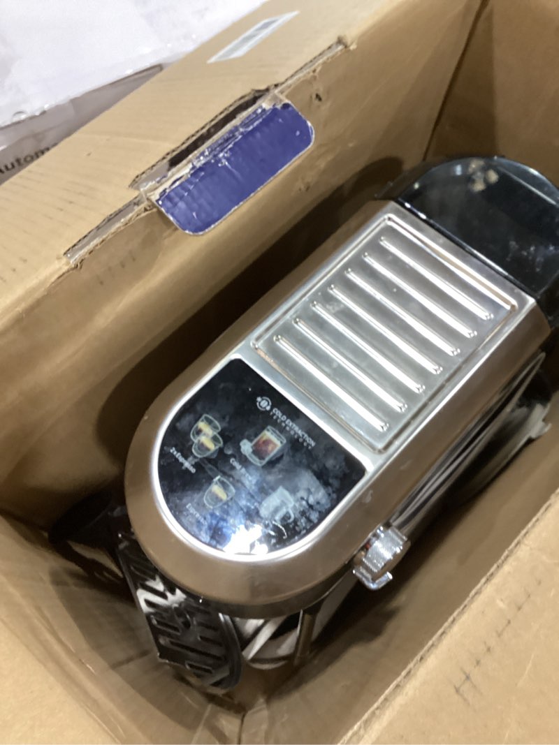 Condition photo showing As Is for de'longhi dedica duo compact espresso machine - cold brew coffee maker with milk frother wand- for espresso, hot & iced coffee, cappuccinos, lattes & home barista brewing, stainless steel