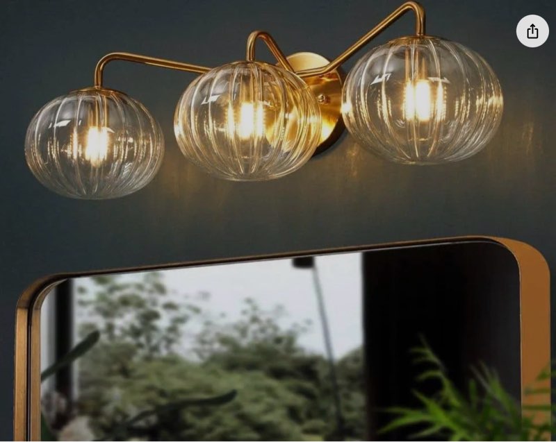  (Similar)3-Light Amber Bathroom Vanity,Bedroom and Living Room