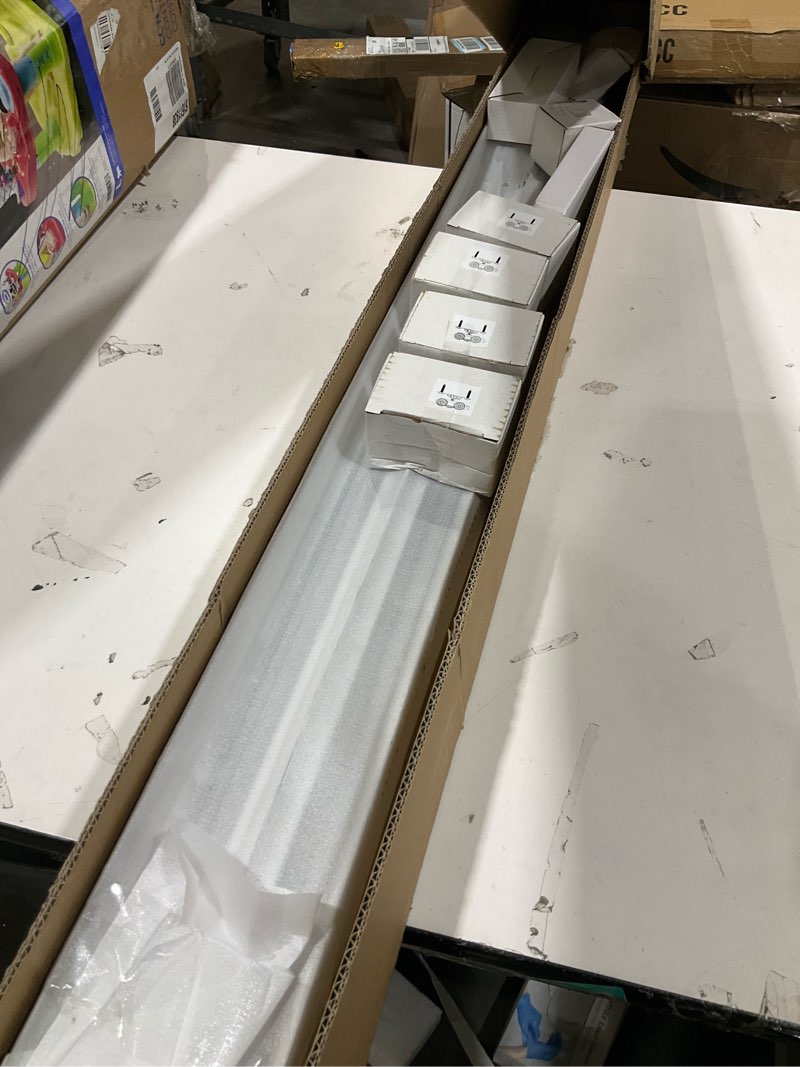 Condition photo showing Good Condition for 4ft bypass door hardware, closet door track kit, top-mounted style, made of heavy duty aluminum, smoothly and quietly, for 2 doors system - fit min door panel width of 24.5in, silver 4ft silver