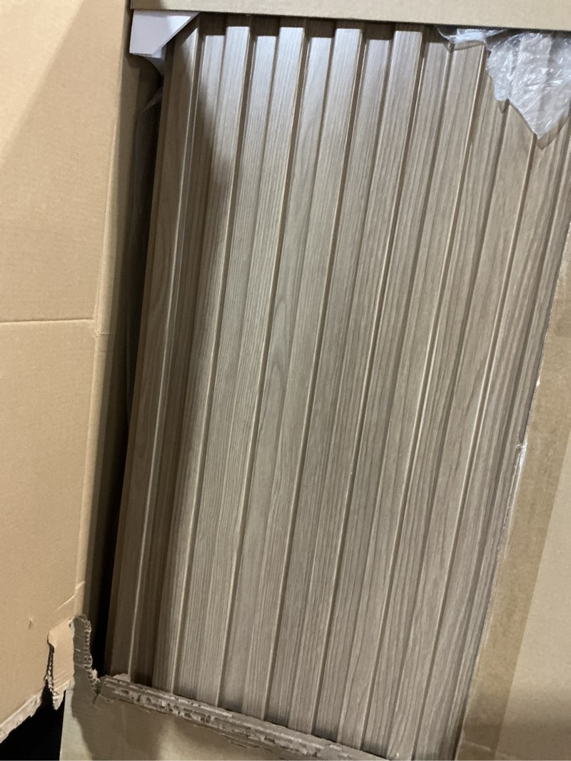Condition photo showing Good Condition for Art3d 12-Pack Slat Design 3D Wall Panels for Interior Wall Decor, 2x4 FT PVC Decorative Drop Ceiling Tiles - Walnut 24 x 48in. Oblong - Walnut 12