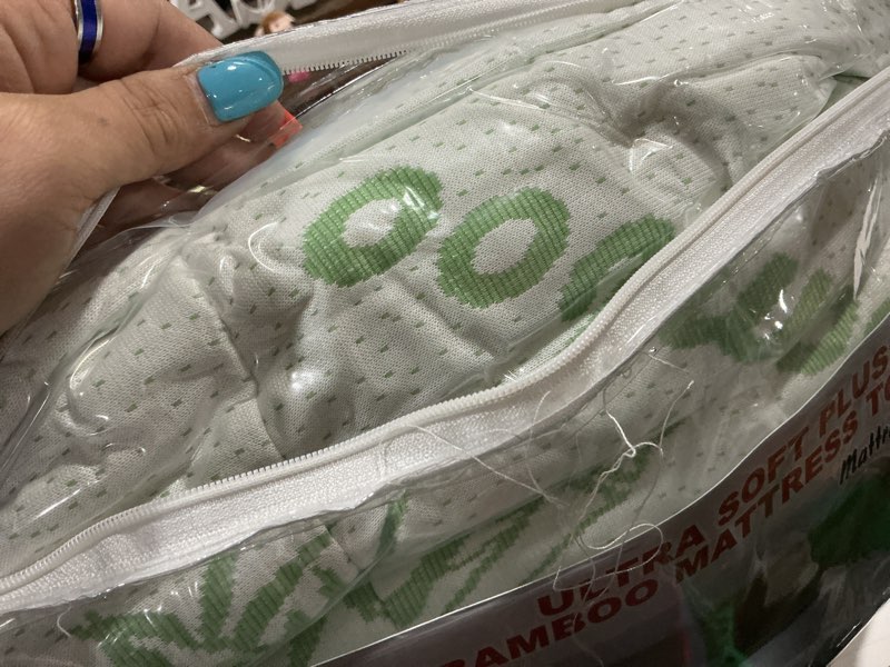 Condition photo showing Good Condition for ultra soft full size mattress topper - viscose made from bamboo pillow top mattress pad for back pain relief - naturally cooling for hot sleepers, green green full