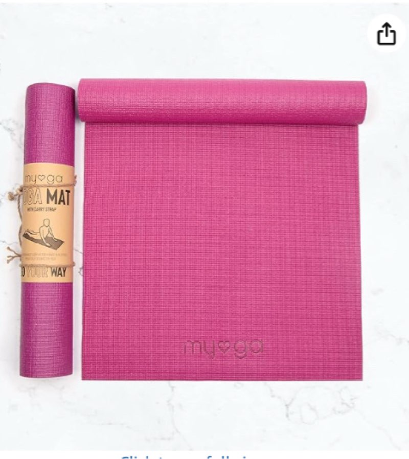 Myga Entry Level Yoga Mat,Eco-Friendly Mat for Yoga, Pilates, Stretching and Fitness,Non-Slip and Lightweight, for Travel,Home,Gym and Studio, 68.1" x 24" Plum