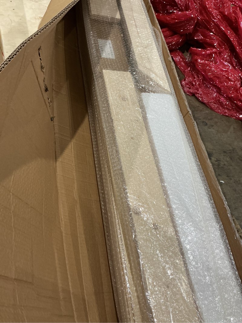Condition photo showing As Is for fredbeck 48in x 80in sliding wood barn door with 8ft barn door hardware kit included k shape solid spruce panel sliding door double surfaces need to assembly 48"x80" door + 8' track kit wood color