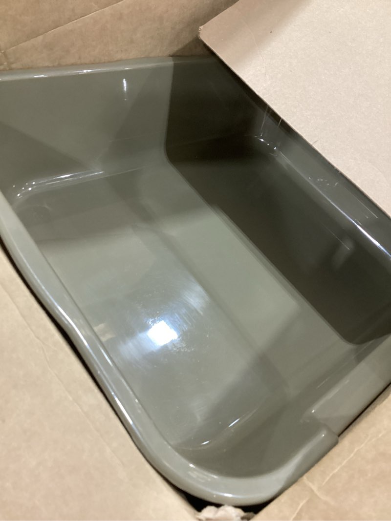 Condition photo showing Good Condition for petmate open cat litter box; large nonstick litter pan durable standard box, grey great for small & large cats easy to clean; made in usa mouse grey large