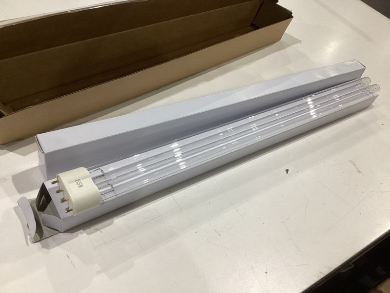 Condition photo showing Good Condition for 2 pack 55 watts uv light bulb, 20.9" 2g11 base-4 pin uv bulb replacement for pond filter & aquarium clarifier, compatible with jebao pu55, cw55, oase bitron 55, sunsun 55w clarifier