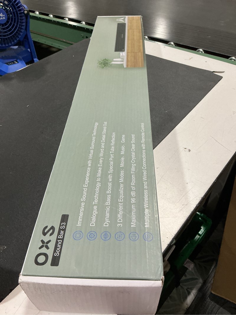 Condition photo showing Good Condition for oxs home theater system for 65 inch tv, soundbar