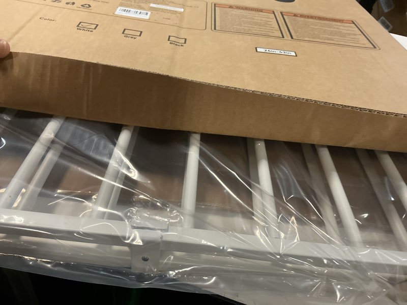 Condition photo showing Good Condition for babelio baby gate for stairs, kitchen & doorways, 26-43" w 28" h no bottom bar| easy installation| one-handed operation| auto-close| hardware mount (drill needed) safety dog/pet gate indoor (white)