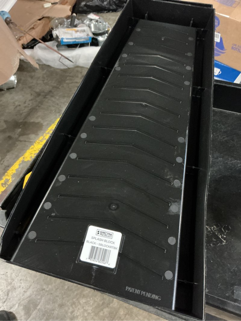 Condition photo showing As Is for spectra splash block- black vinyl 24-in black splash block