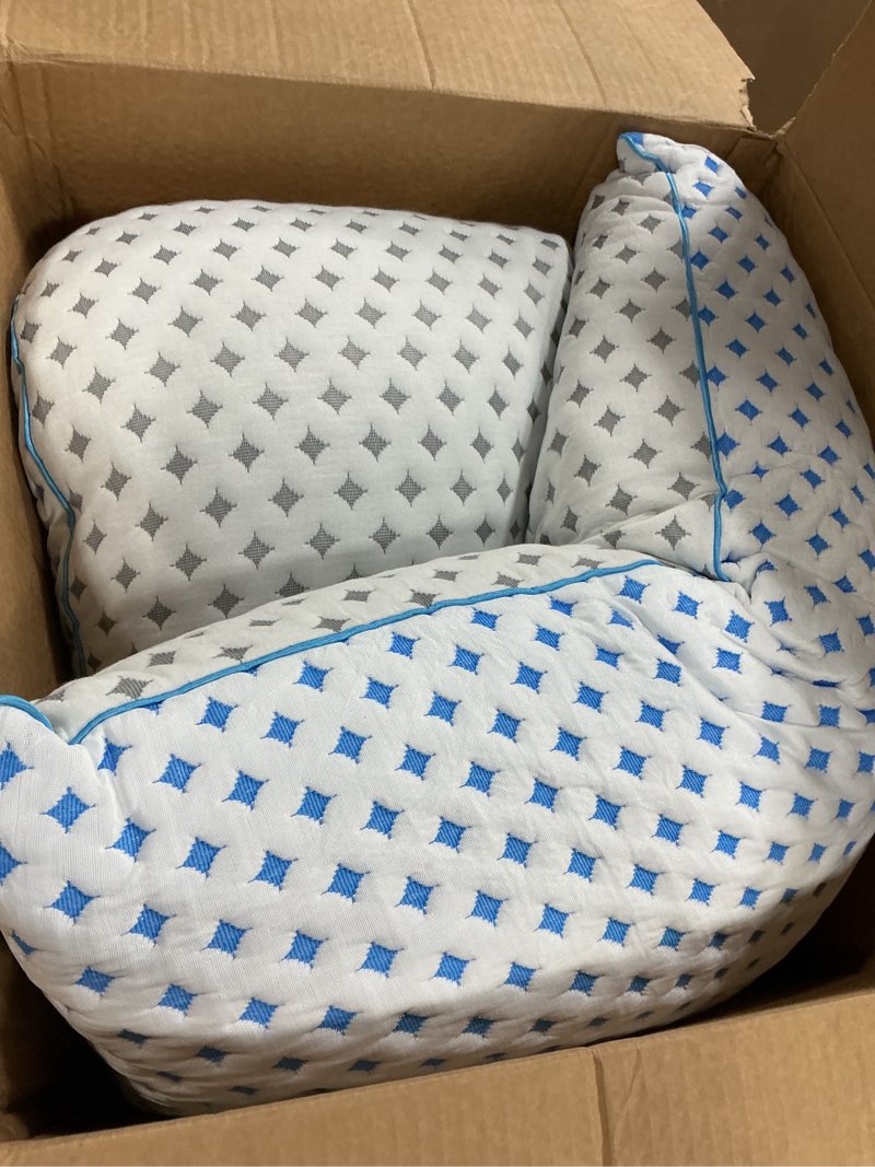 Condition photo showing Good Condition for memory foam pillows 2 pack – adjustable loft cooling pillows king size set of 2 for sleeping, firm, supportive, and breathable design for hot, side, back, and stomach sleepers king (u.s. standard) 2