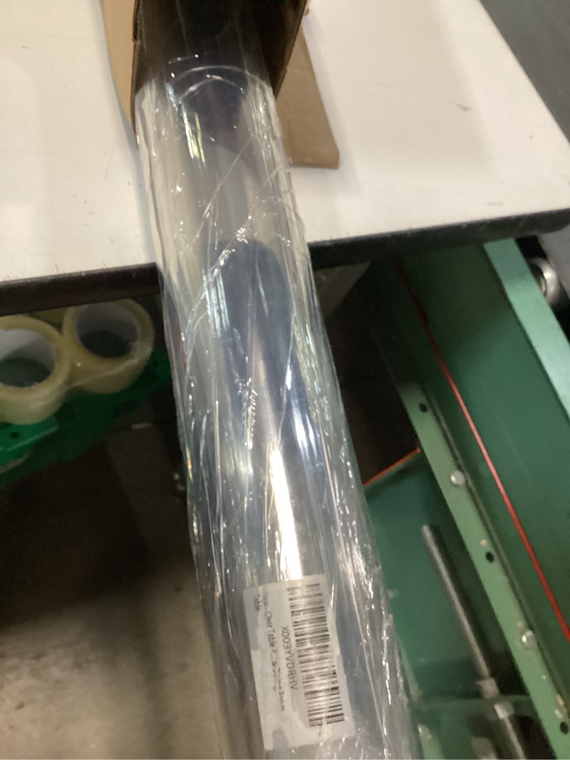 Condition photo showing Good Condition for clear table protector 40 x 66 inch, 1.5mm thick plastic table cover, waterproof pvc clear table cover protector, desk protector mat, writing desk pad for desktop, coffee & dining room table 40" x 66" (rectangular) crystal clear
