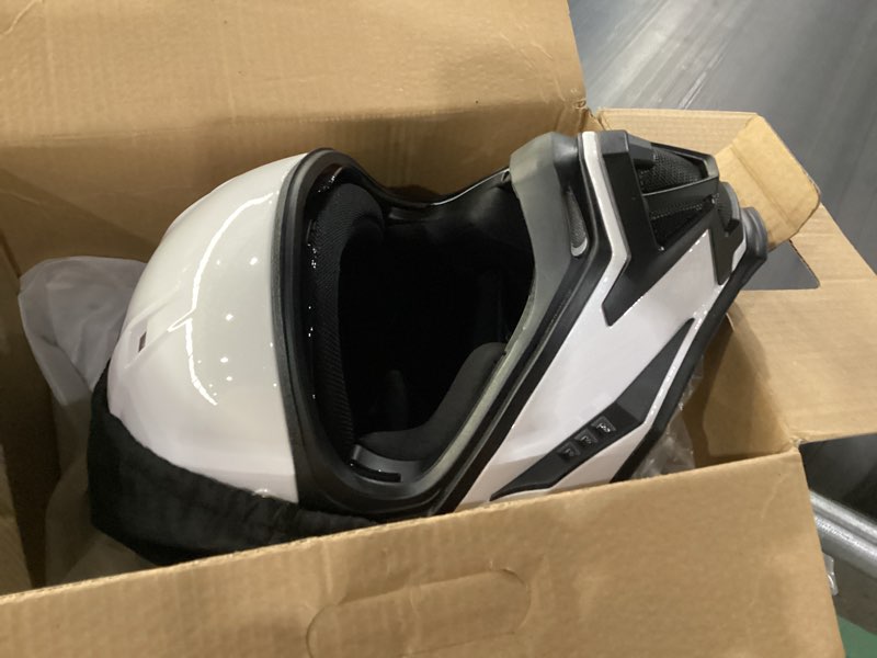 Condition photo showing New/Like New for TRIANGLE Dual Sport Motorcycle Helmet Dirt Bike Helmets ATV Full Face Helmet for Adults Men with Internal Sunshield DOT Approved X-Large Glossy White