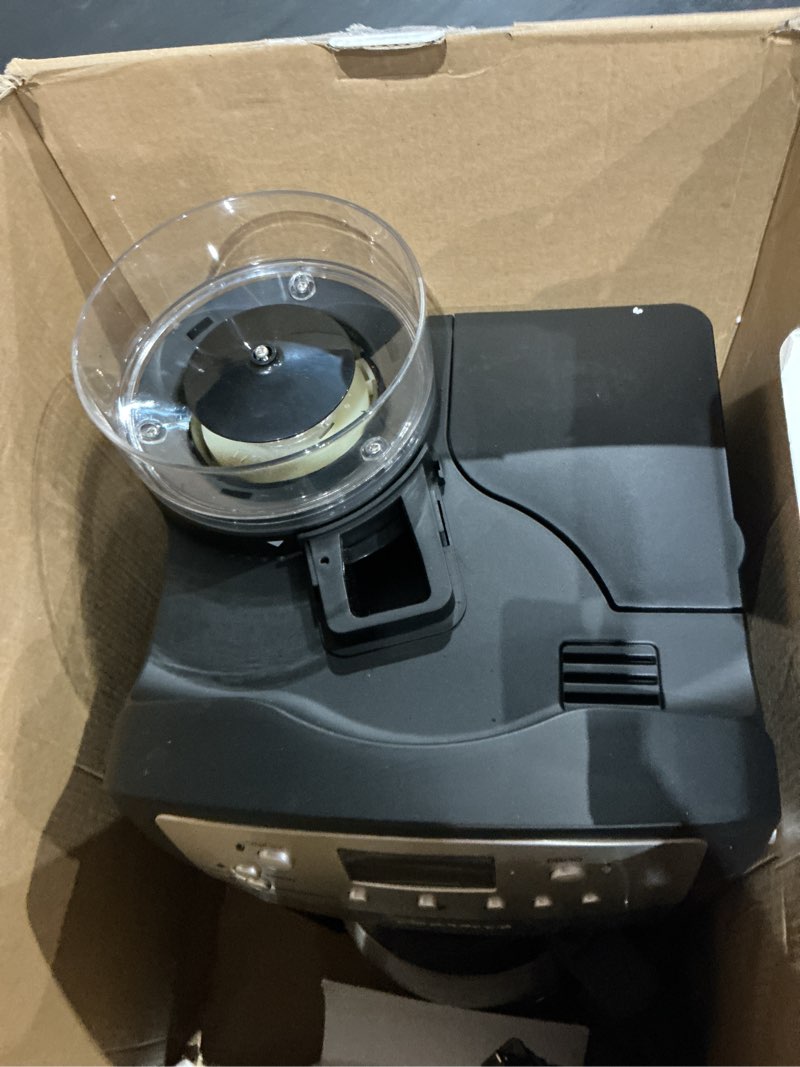 Condition photo showing As Is for capresso 465 coffeeteam ts 10-cup digital coffeemaker with conical burr grinder and thermal carafe stainless steel carafe coffeemaker