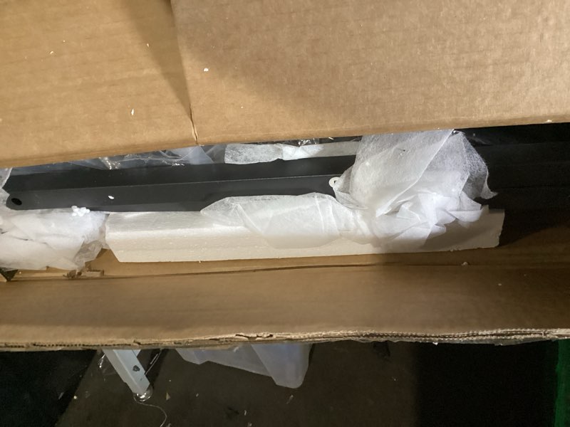 Condition photo showing New/Like New for armocity 4-tier av media stand with power strips, corner tv stand with led lights, rack audio tower with adjustable shelves, corner entertainment center, 30'', black walnut black walnut 30" (h)