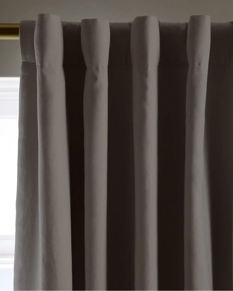 ( 1 panel) quince european linen true blackout curtain - single panel color cloud 48x84