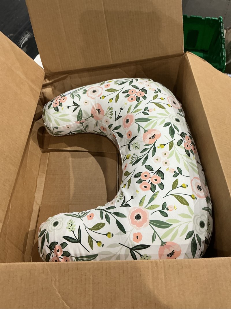Condition photo showing Good Condition for boppy nursing pillow - verified safe breastfeeding pillow with softer fill for comfortable support, machine wash & dry cover, non-toxic materials - pink garden flowers