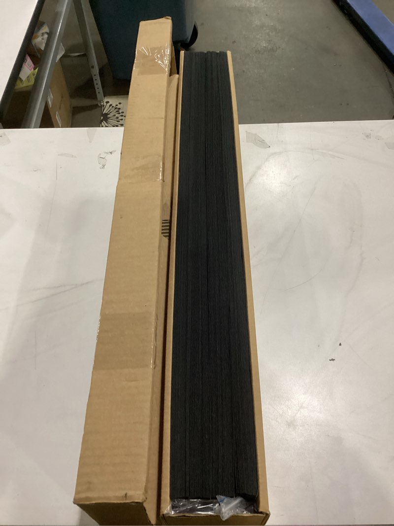 Condition photo showing As Is for mirrotek pleated window paper shades room darkening blinds black 36" x 69" (pack of 6 temporary shades)