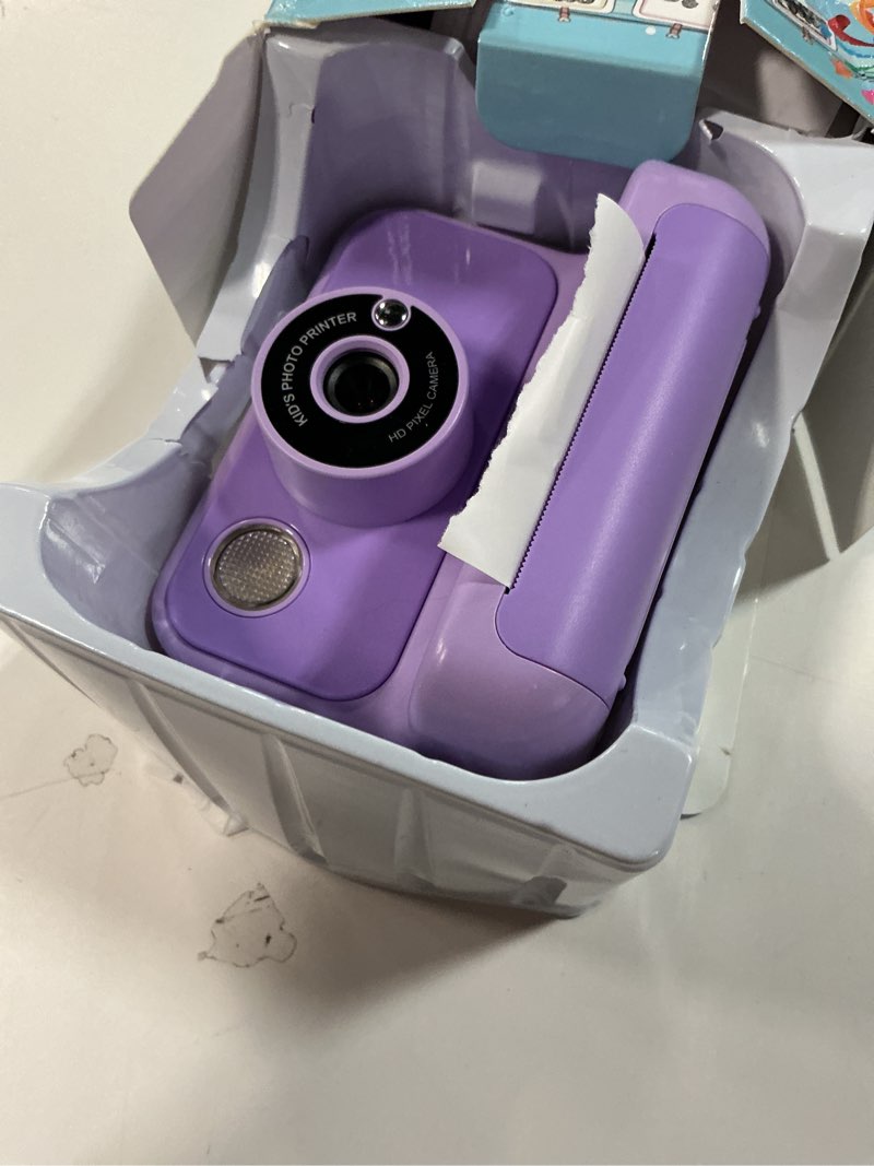 Condition photo showing As Is for Kids Camera Instant Print, Christmas Birthday Gifts for Girls and Boys, 1080P HD Video Digital Kids Camera with 32G Card, Toddler Camera for 3-12 Years Old, Purple