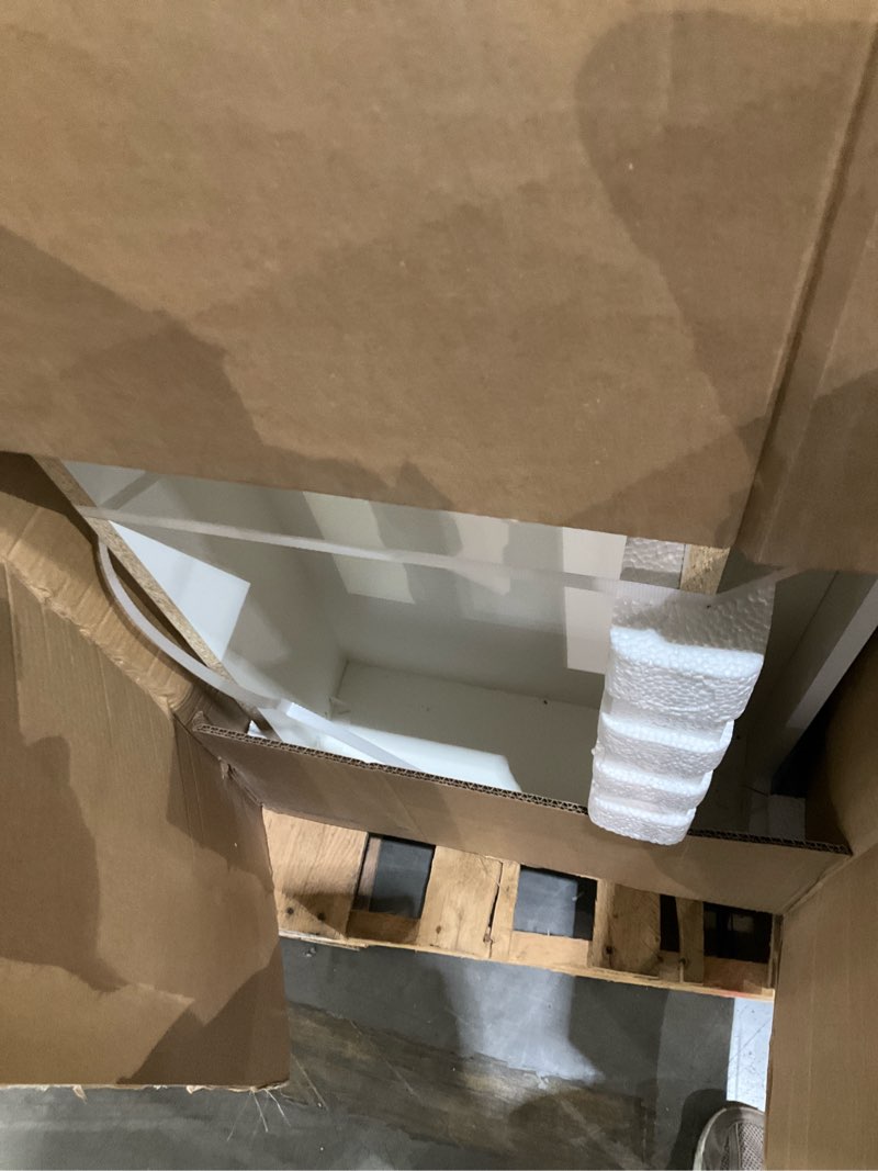 Condition photo showing As Is for style selections cauley 36-in white single sink bathroom vanity with white cultured marble top