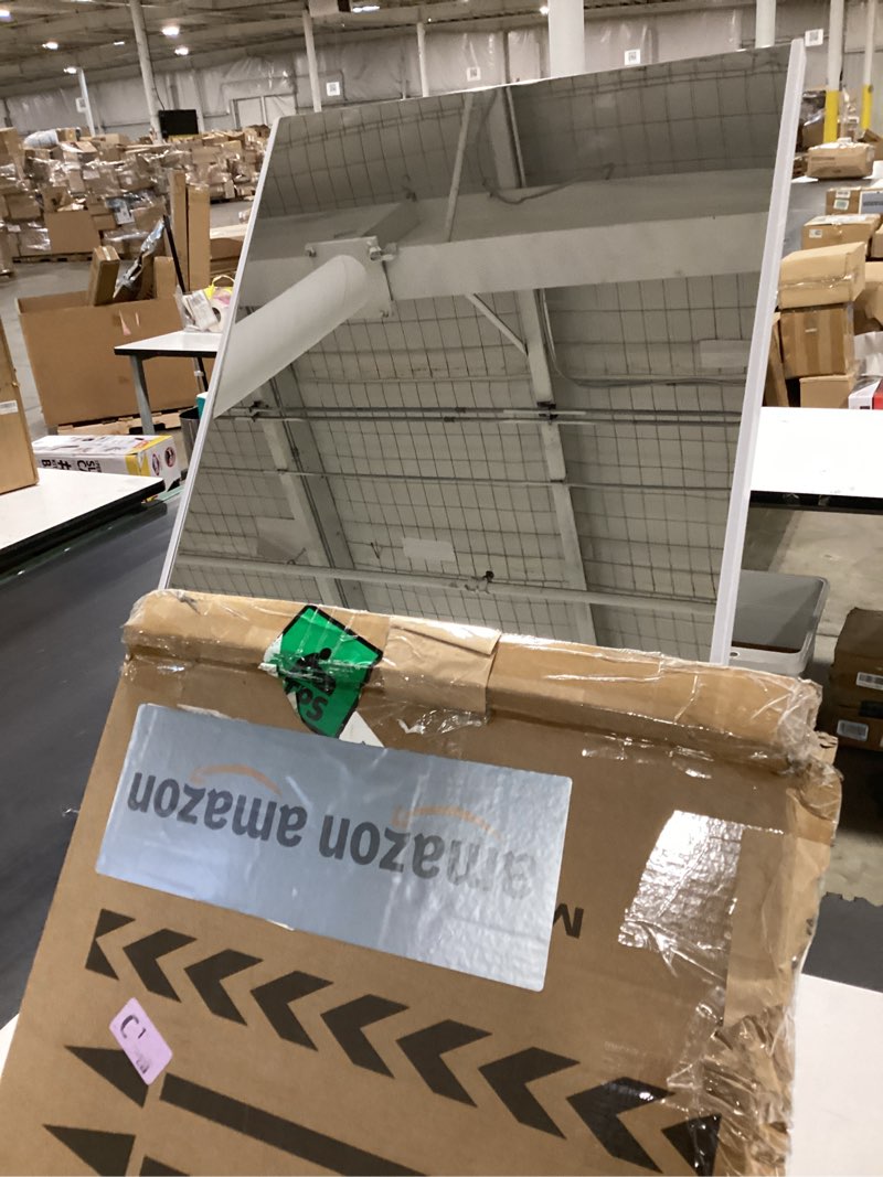 Condition photo showing Good Condition for brisafe sliding mirror for closet, pull out & retractable full length wardrobe mirror, 90° rotating unbreakable non-glass nanomirror, no-drill hidden cabinet mirrors for wall (59" x 16", white) white 59"l x 16"w