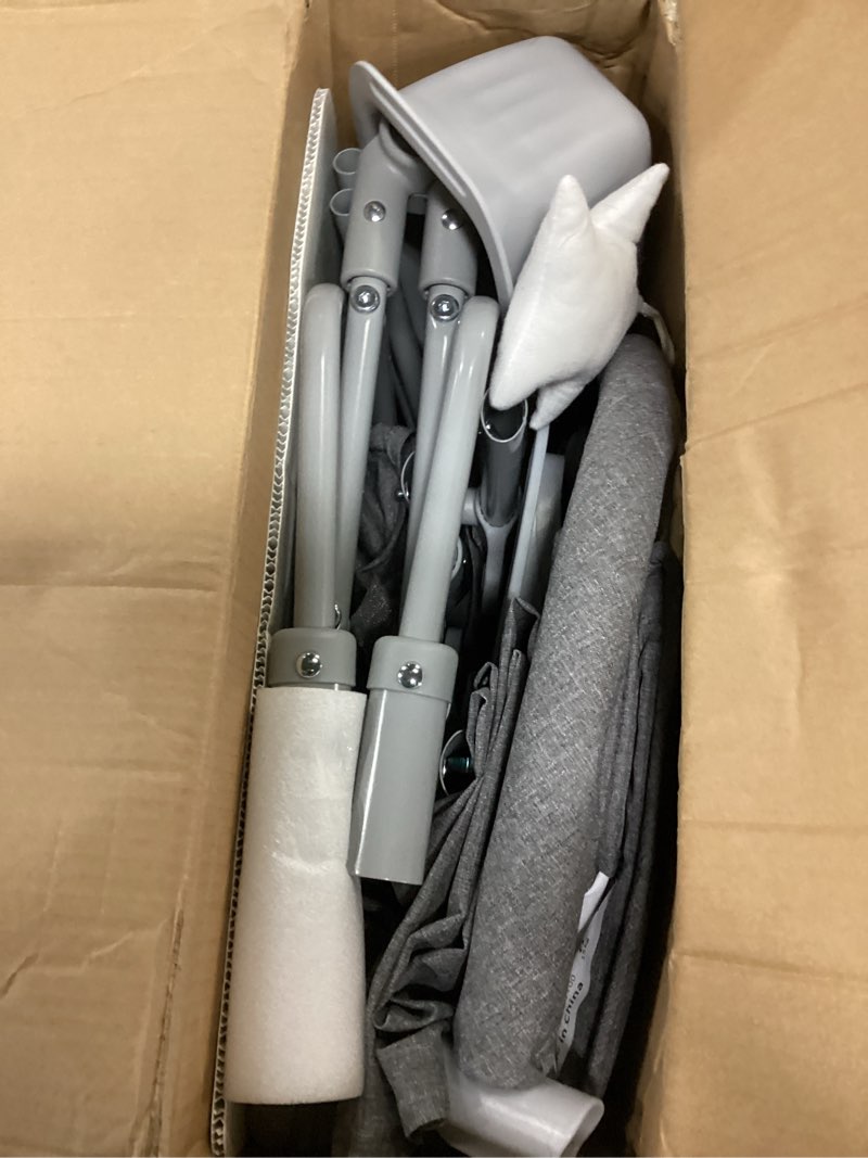 Condition photo showing As Is for Sweeby Portable Baby Changing Table, 4 Position Height Adjustable with Lockable Wheels, 2 Storage Basket for Essentials, Waterproof Diaper Changing Table Station Pad Topper with Play Center,Dark Grey Dark Gray with 2 Baskets