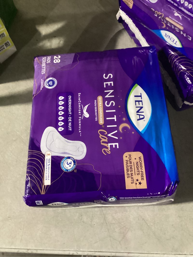 Condition photo showing New/Like New for tena incontinence pads  bladder control & postpartum for women  overnight absorbency  sensitive care  28 count