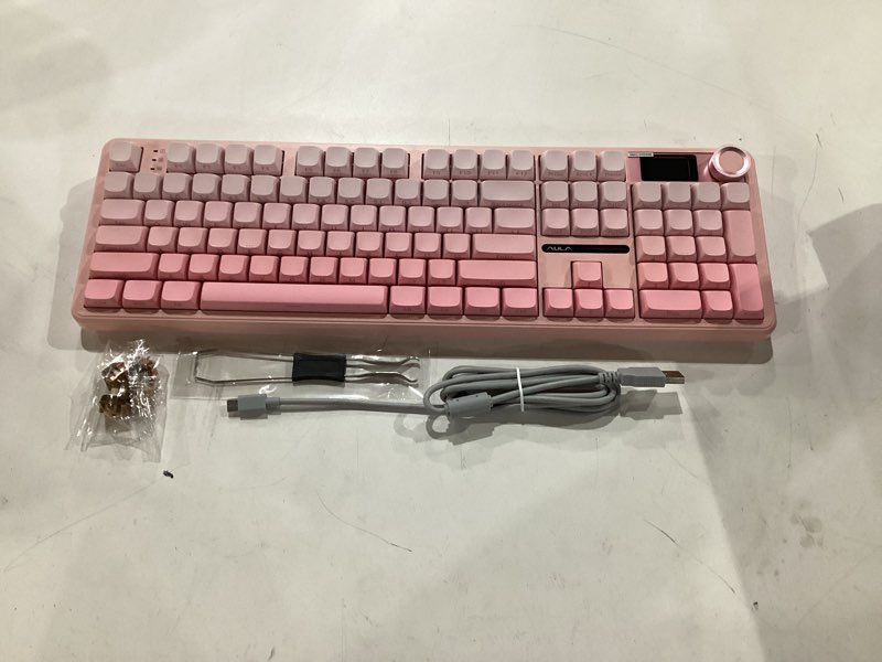 Condition photo showing Good Condition for aula f108 pro - wireless mechanical keyboard with screen & knob,full size keyboard with 8000mah battery,pre-lubed switches,side printed pbt keycaps,rgb backlit hot swappable custom pink keyboards