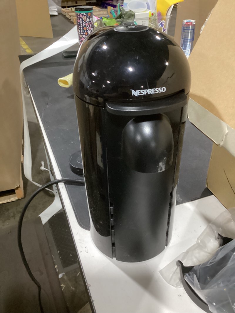Condition photo showing As Is for (incomplete) nespresso vertuo plus coffee and espresso maker by breville, ink black