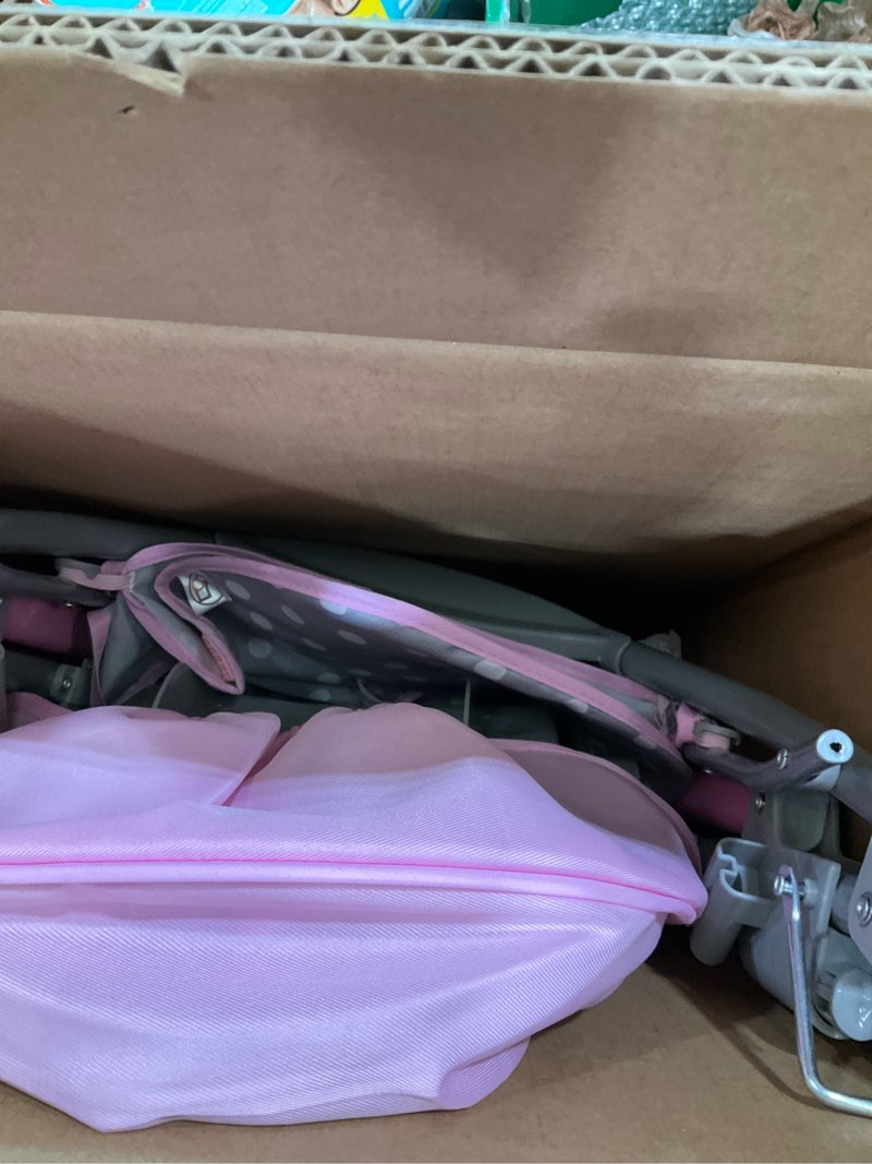 Condition photo showing Good Condition for 509 Crew: Cotton Candy Pink: Doll Travel System - Pink, Grey, Polka Dot -for Dolls Up to 18", Foldable, Retractable Canopy, Kids Pretend Play, Ages 3+