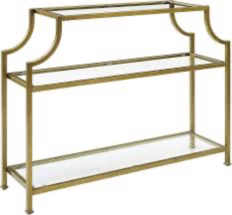 Crosley Furniture Aimee Sofa Console Table with Storage Shelves for Hall, Entryway, or Living Room, 