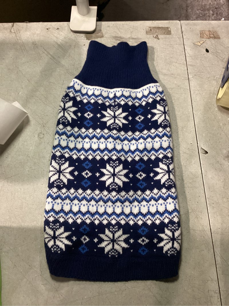 Condition photo showing item condition for SIMILAR TO STOCK PHOTO. Warm Winter Dog Sweater - Cold Weather Pet Clothes for Small Medium Large Dogs Indoor Outdoor, Soft Classic Knit Puppy Apparel, Blue, XS X-Small Blue