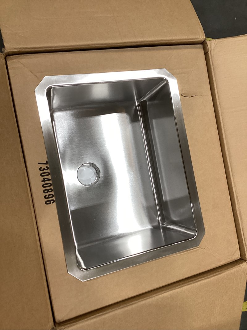 Condition photo showing Good Condition for elkay lustertone iconix eluhh2115tpd single bowl undermount stainless steel sink with perfect drain