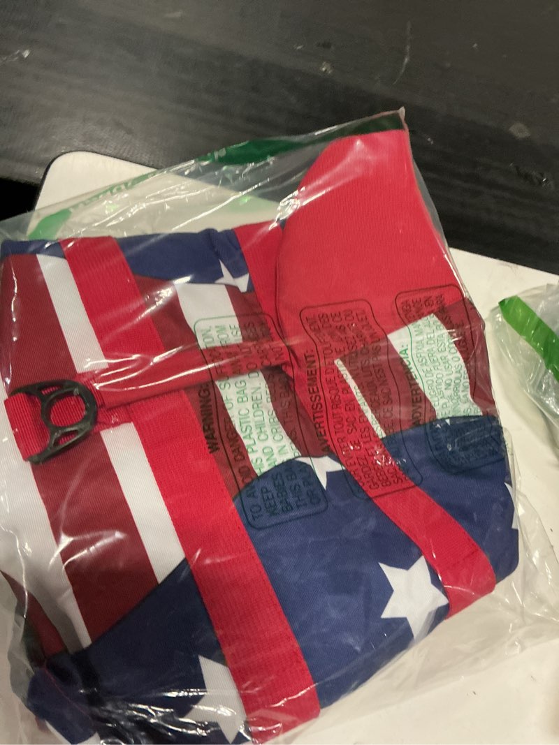 Condition photo showing Good Condition for malier dog life jacket, ripstop american flag vest for swimming boating, puppy shark jacket with high buoyancy swimsuit small medium and large dogs (large, red & dark blue)